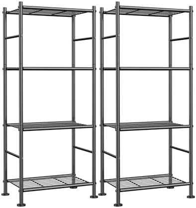 Sakugi 2-Pack 4-Tier Metal Storage Shelves, 18.4"x12.6"44.1"