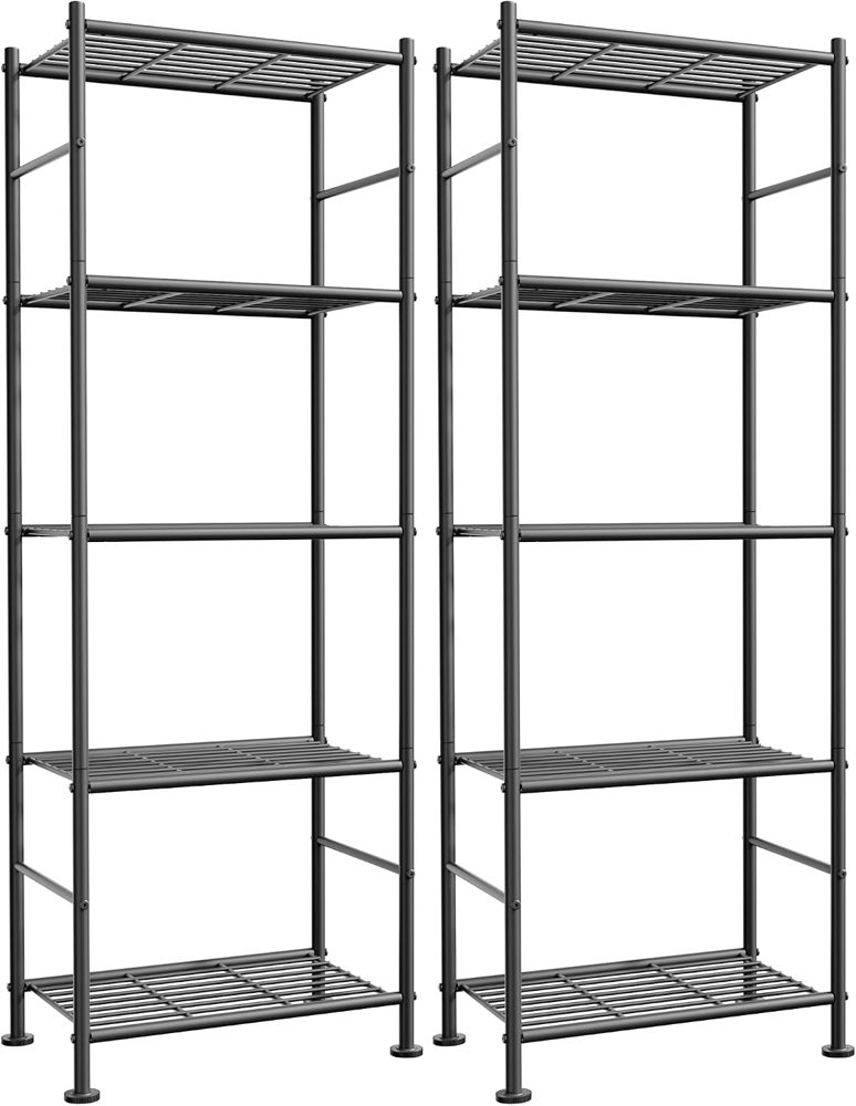 Sakugi 2-Pack 5-Tier Metal Storage Shelves, 33.1"x12.6"x72.0" — view 4