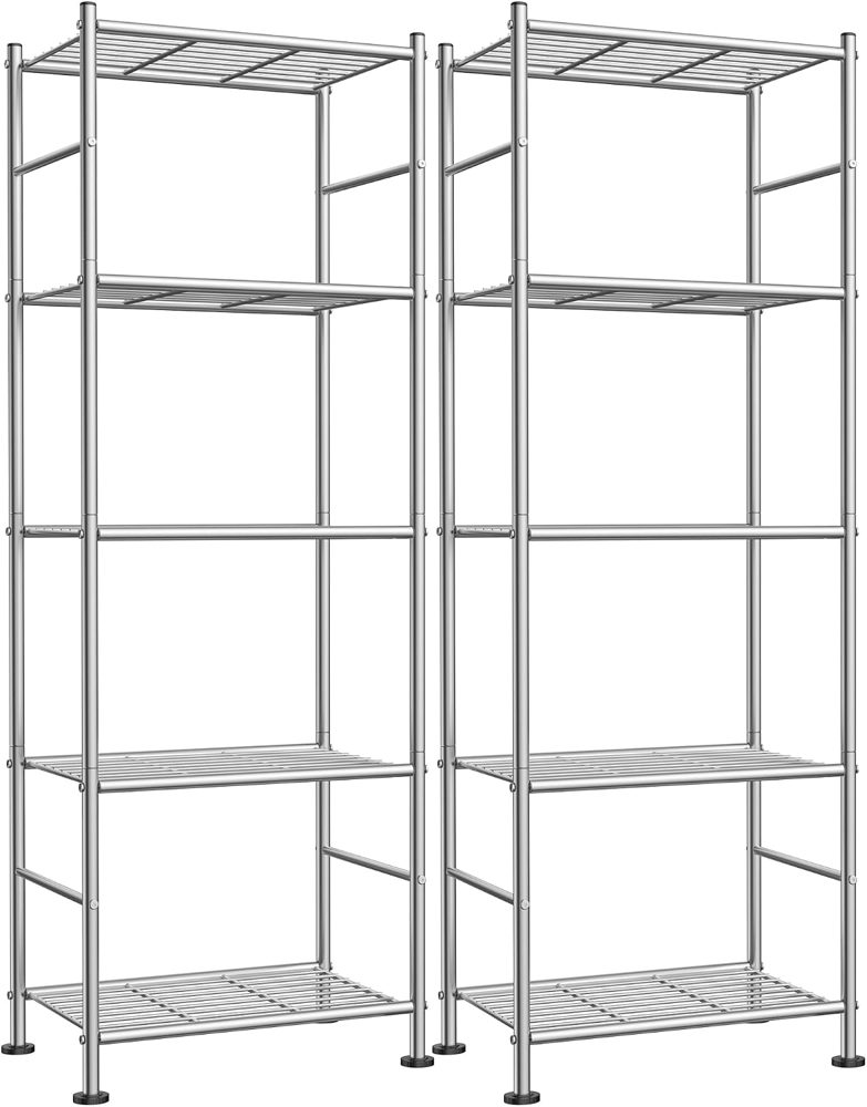Sakugi 2-Pack 5-Tier Metal Storage Shelves, 33.1"x12.6"x72.0" — view 5