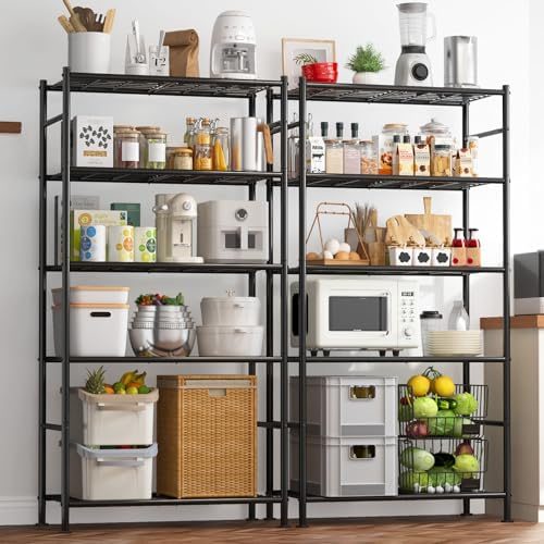 Sakugi 2-Pack 5-Tier Metal Storage Shelves, 33.1"x12.6"x72.0"