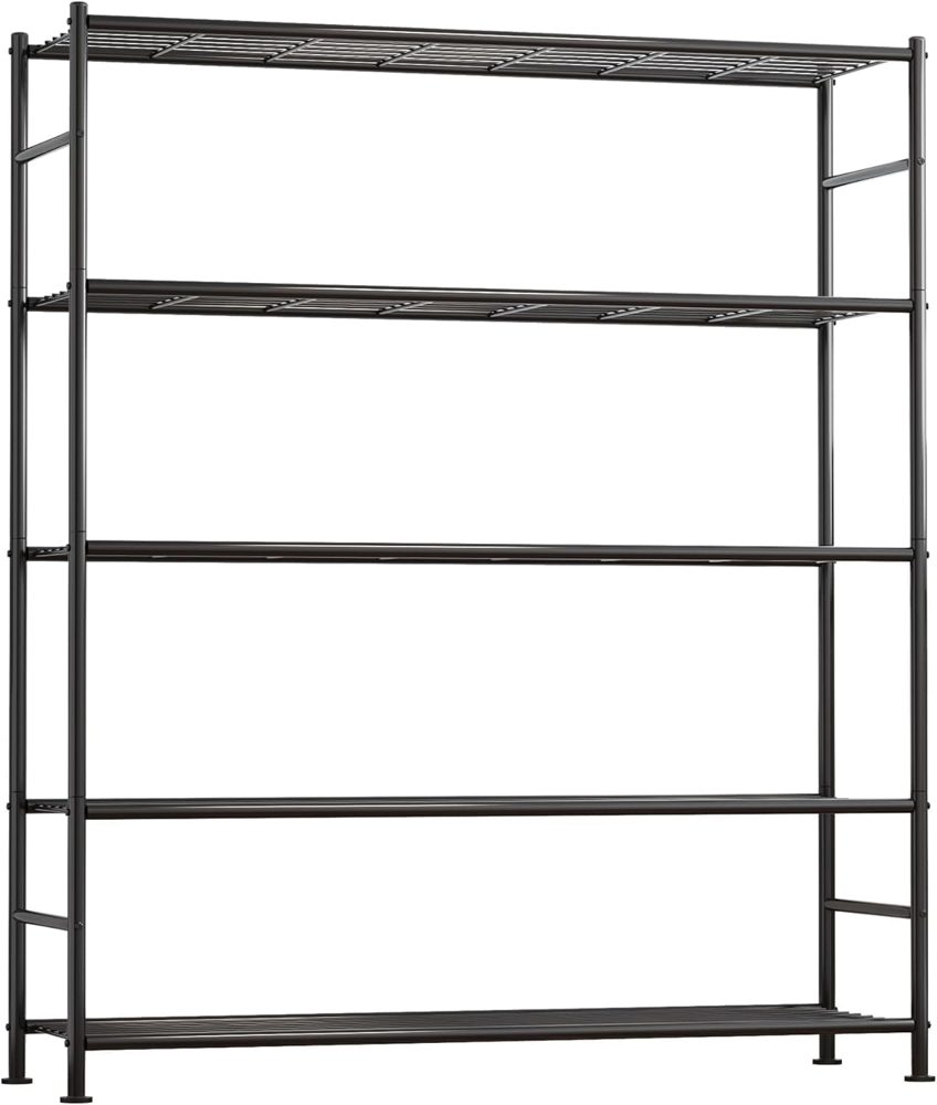 Sakugi 3-Tier Heavy-Duty Storage Shelves, 33" x 12.6" x 30.4", Black — view 5