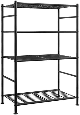 Sakugi 4-Tier Heavy-Duty Storage Shelves, 33" x 12.6" x 57.2", Black