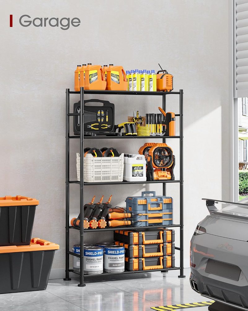 Sakugi 5-Tier Anti-Tip Garage Shelving Unit, 30.7" x 10.6" x 58", Black — view 3