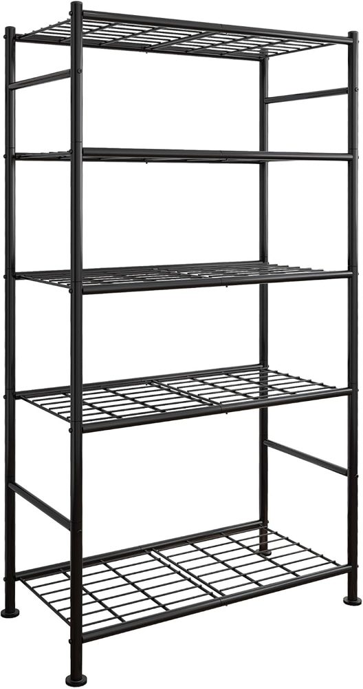 Sakugi 5-Tier Heavy-Duty Storage Shelves, 33" x 12.6" x 72", Black — view 2