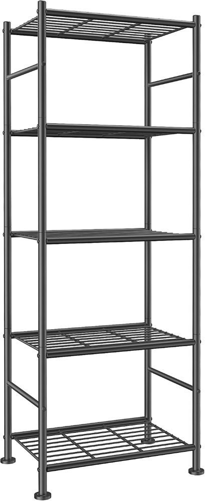 Sakugi 5-Tier Metal Storage Shelves Adjustable Feet, 18"x12"x57" — view 2