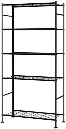 Sakugi 5-Tier Metal Storage Shelves Adjustable Feet, 32"x12"x71"