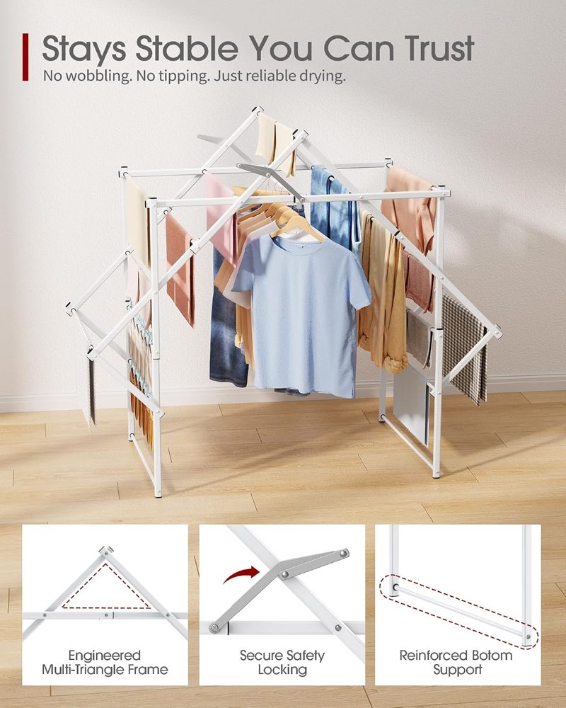 Sakugi Arch Clothes Drying Rack, 48.2" Wide, Foldable — view 3