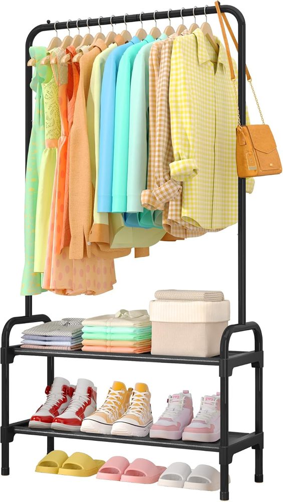 Sakugi Clothes Rack 2-Tier Shoe Organizer, 29.3x12.5x59.6 — view 2