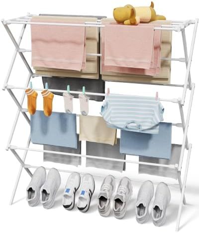Sakugi Foldable 3-Tier Clothes Drying Rack, 42.1" High