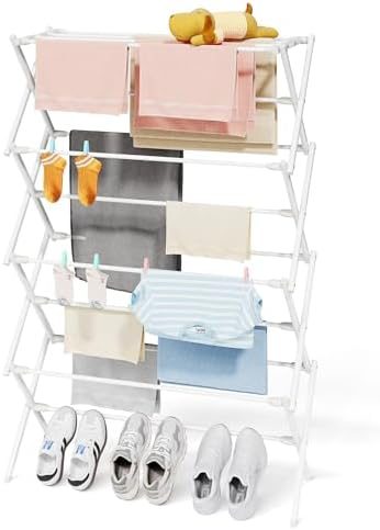 Sakugi Foldable 4-Tier Clothes Drying Rack, 50" High
